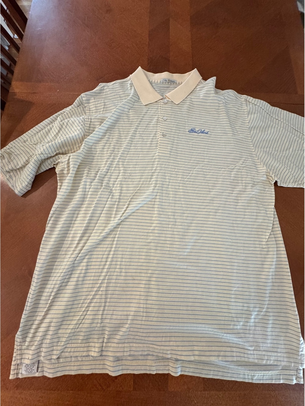 Vintage Peter Millar Sea Island Striped Polo Shirt XXL d419